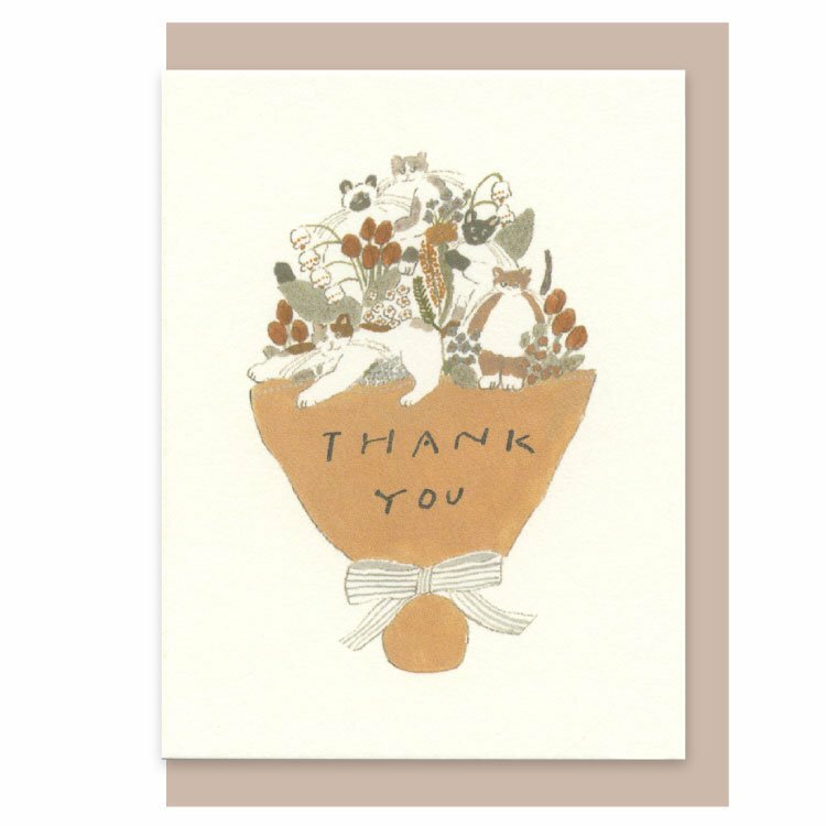 貓咪花束 迷你賀卡 感謝卡 Tobimatsu Shoichiro｜日本ACTIVE CORPORATION