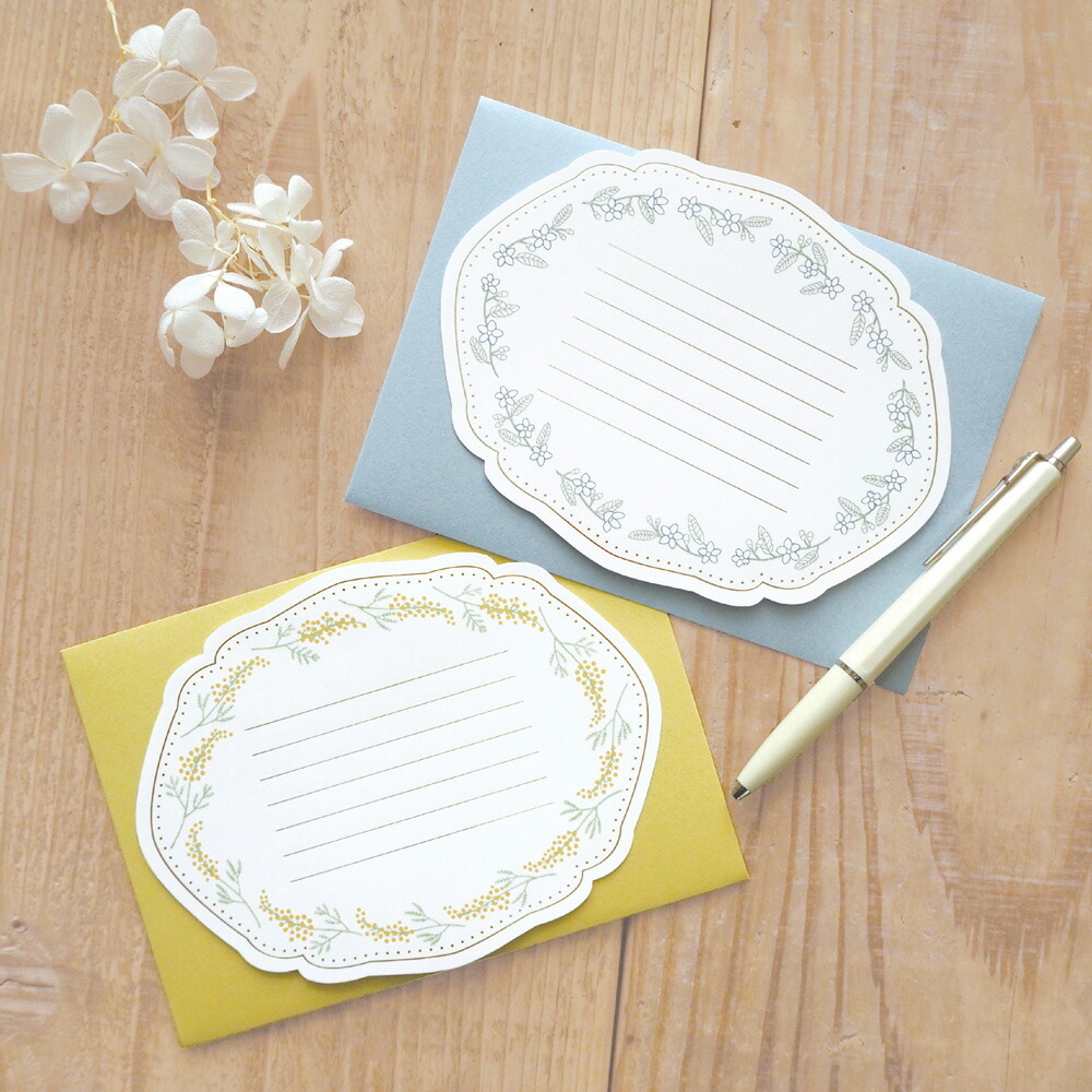 花朵 燙金信封信紙組 活版印刷｜日本EL COMMUN