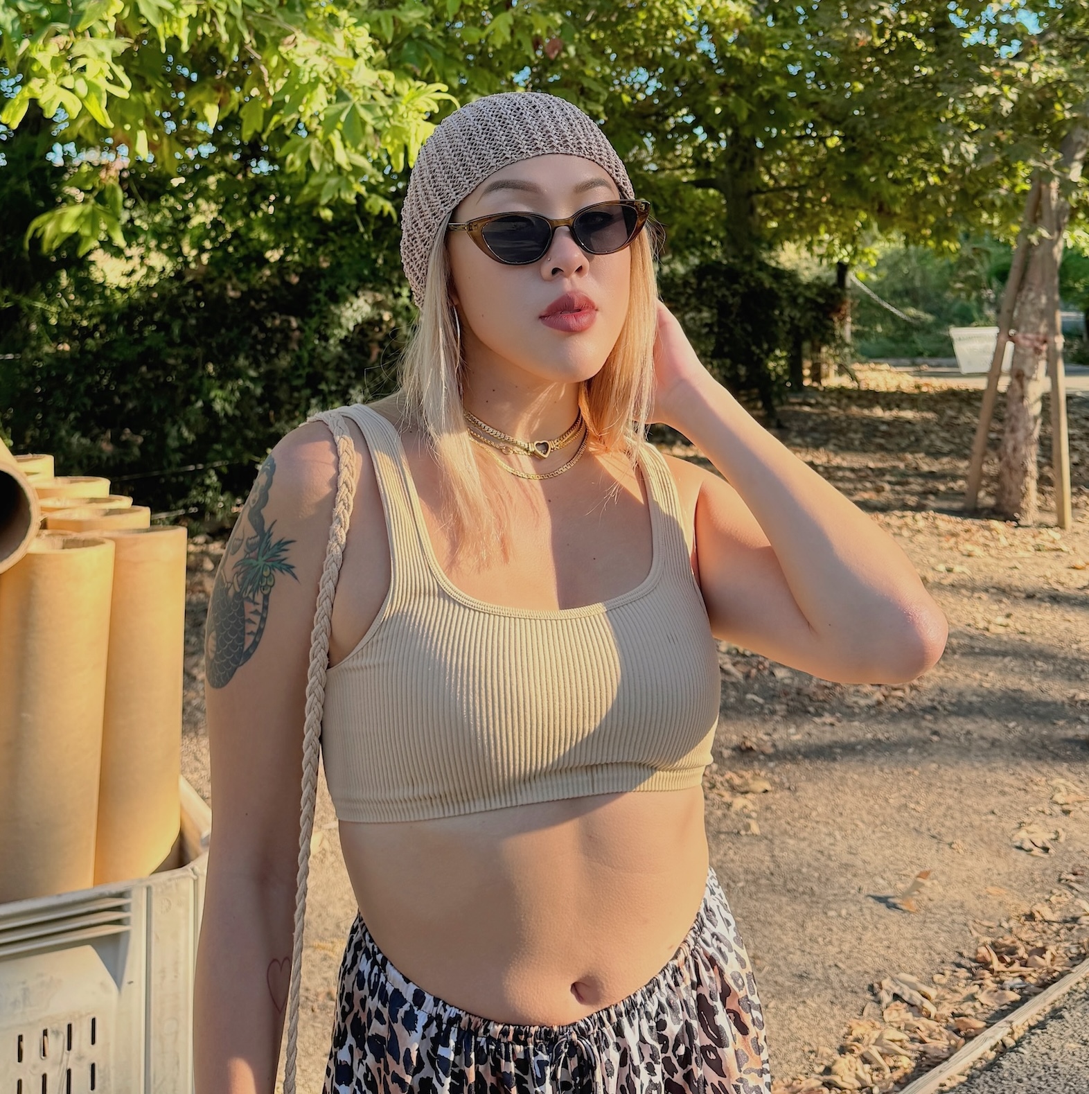 針織慵懶感推推帽(2色)