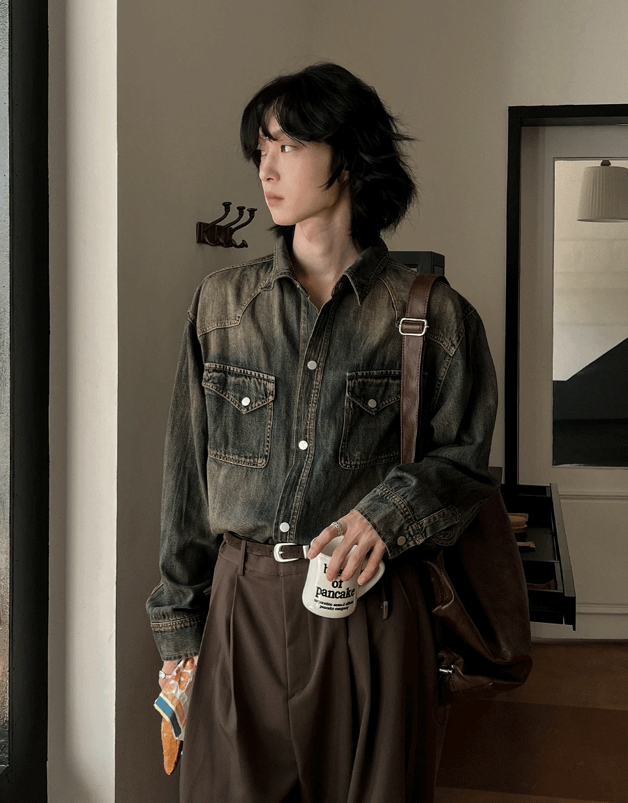 西部兩口袋牛仔襯衫