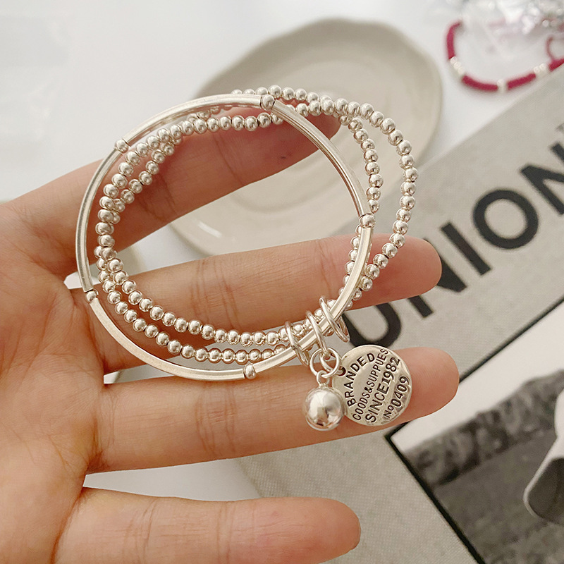 多層字母圆牌手鍊