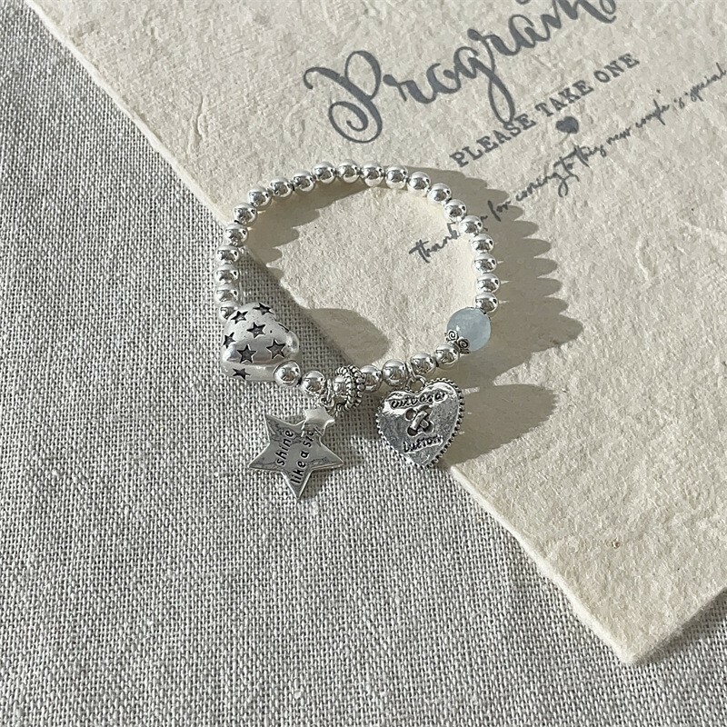 甜美爱心字母星星手链