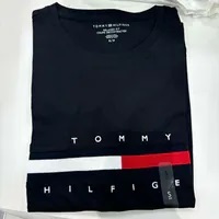 [S] TOMMY HILFIGER CREW NECK COTTON MADISON T-SHIRT,BLACK, 76J4893-001 [FINAL SALE] (STH843)