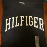 [S] TOMMY HILFIGER CREW NECK T-SHIRT EMBROIDERED LOGO,NAVY, 71J3542-410 (STH844)