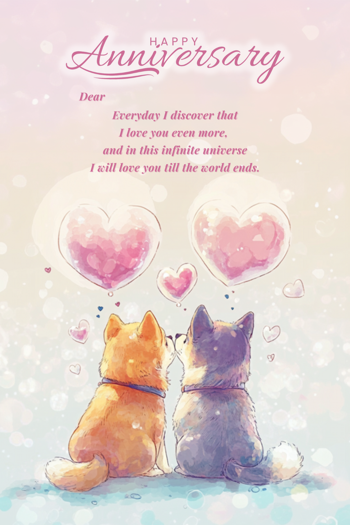 Doggies Anniversary Card  (Add-on only)