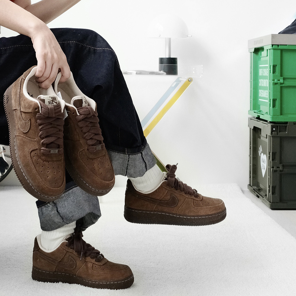 預購┃女鞋 NIKE AIR FORCE 1 CACAO WOW 巧克力 摩卡 外縫線 麂皮