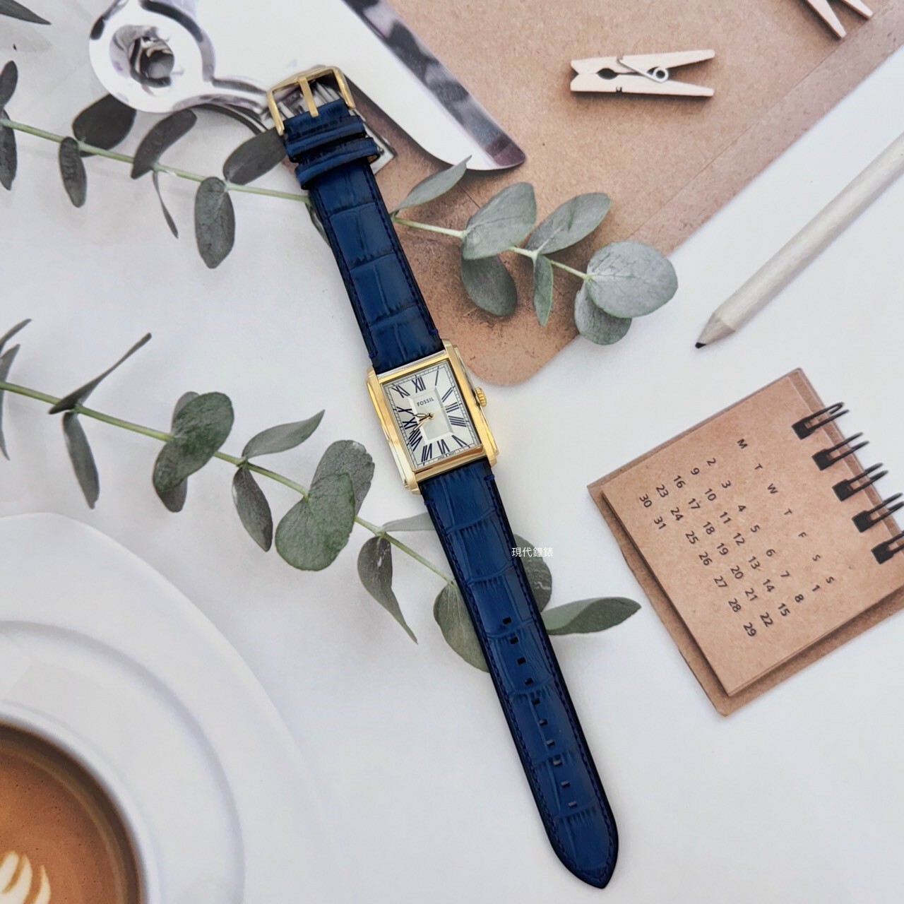 【FOSSIL】Carraway 典藏藍調羅馬數字手錶 FS6076 30mm 現代鐘錶