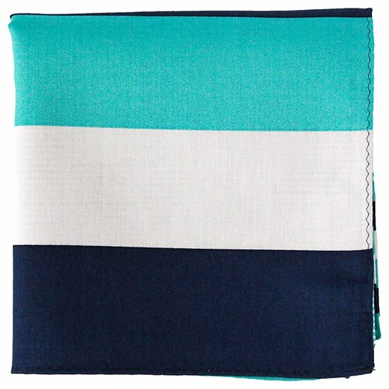 條紋印花手巾＿藍與白色