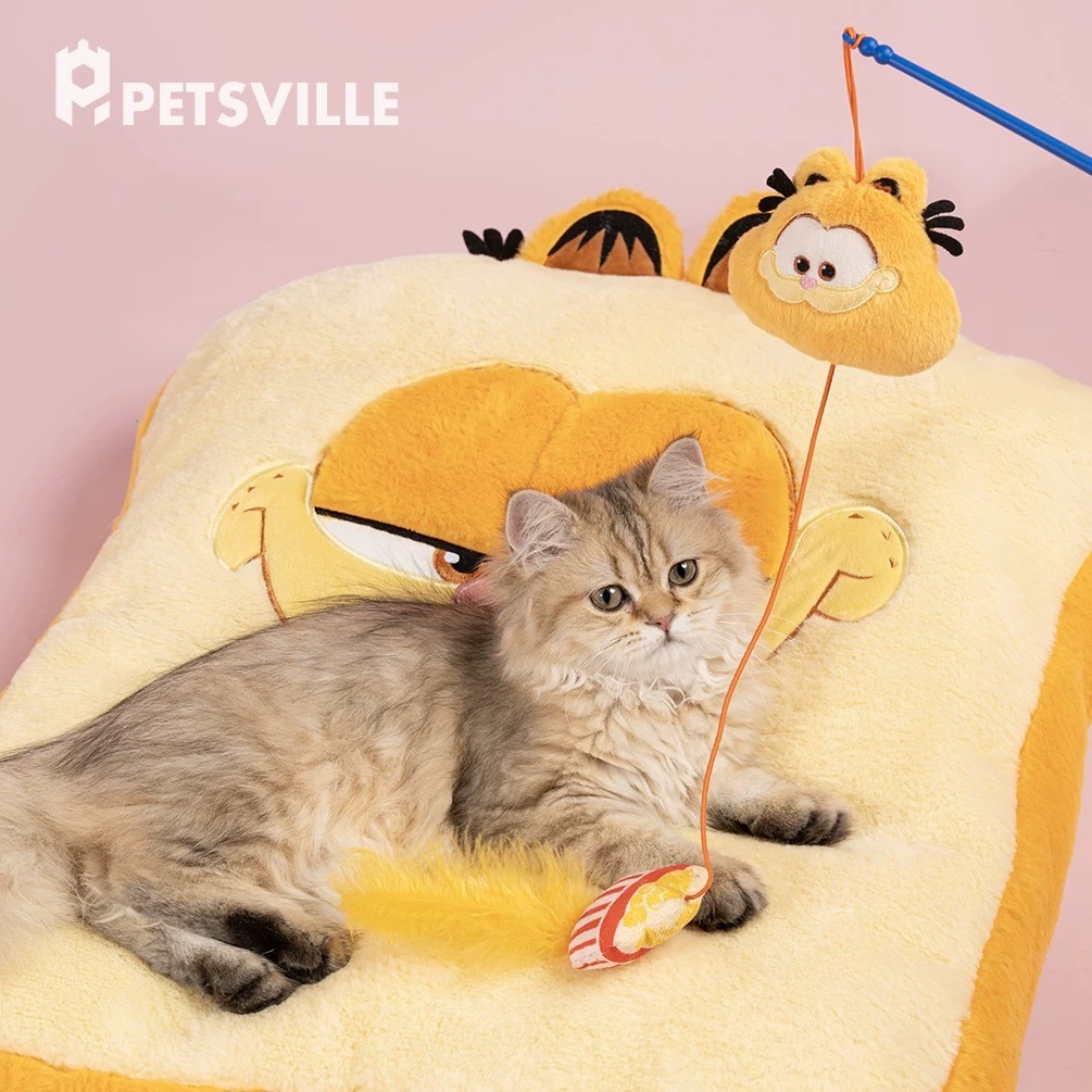 PETSVILLE派思维加菲猫联名 吐司造型宠物垫子