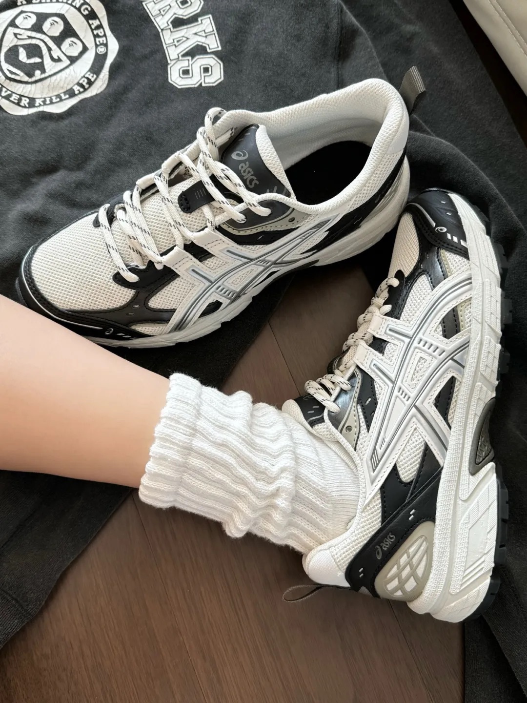 ASICS NUNOBIKI 奶油黑綠 黑色 奶油白 灰綠 復古 銀色 男女鞋 1203A536-102 / 現貨
