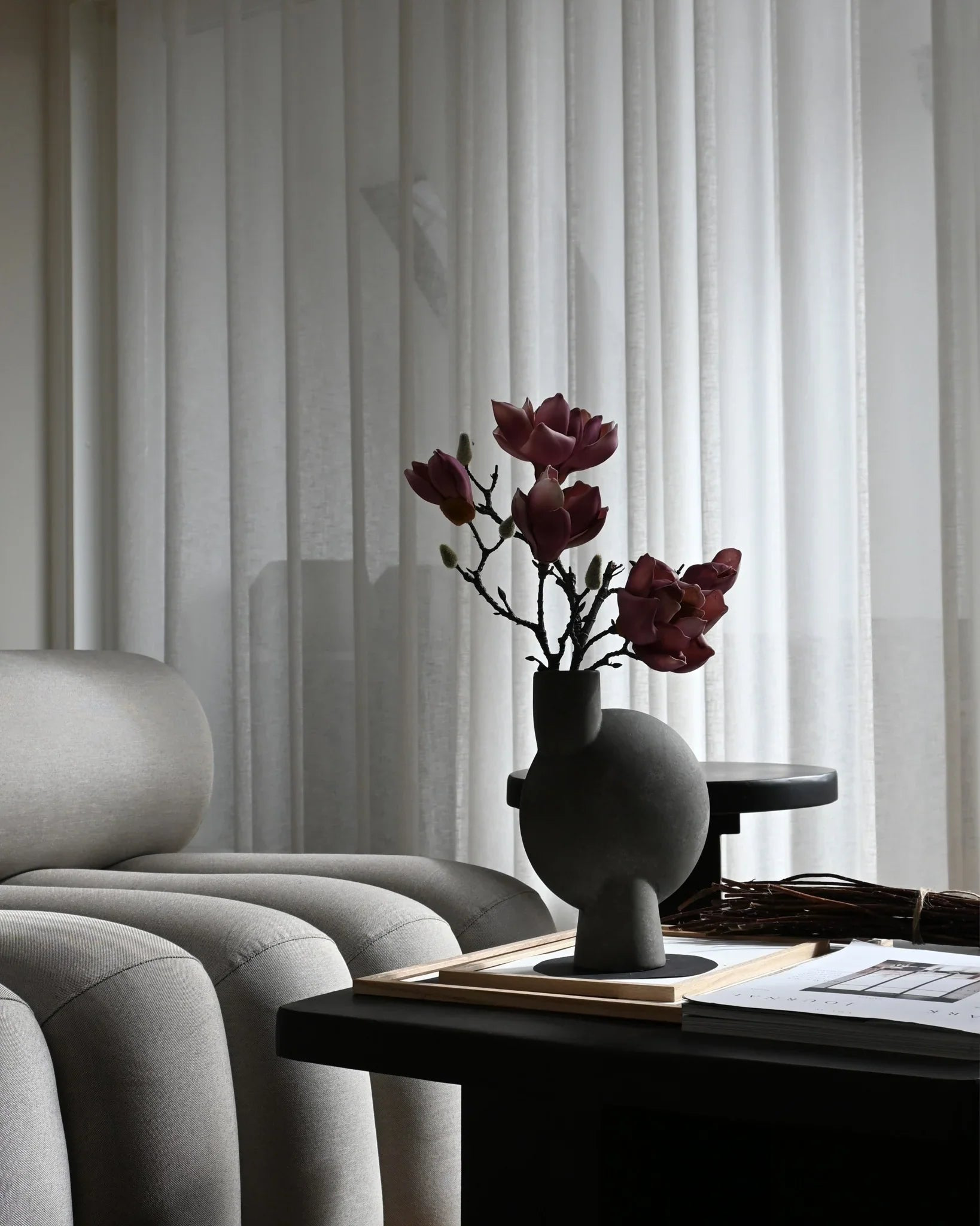 中型泡泡花瓶 深灰色