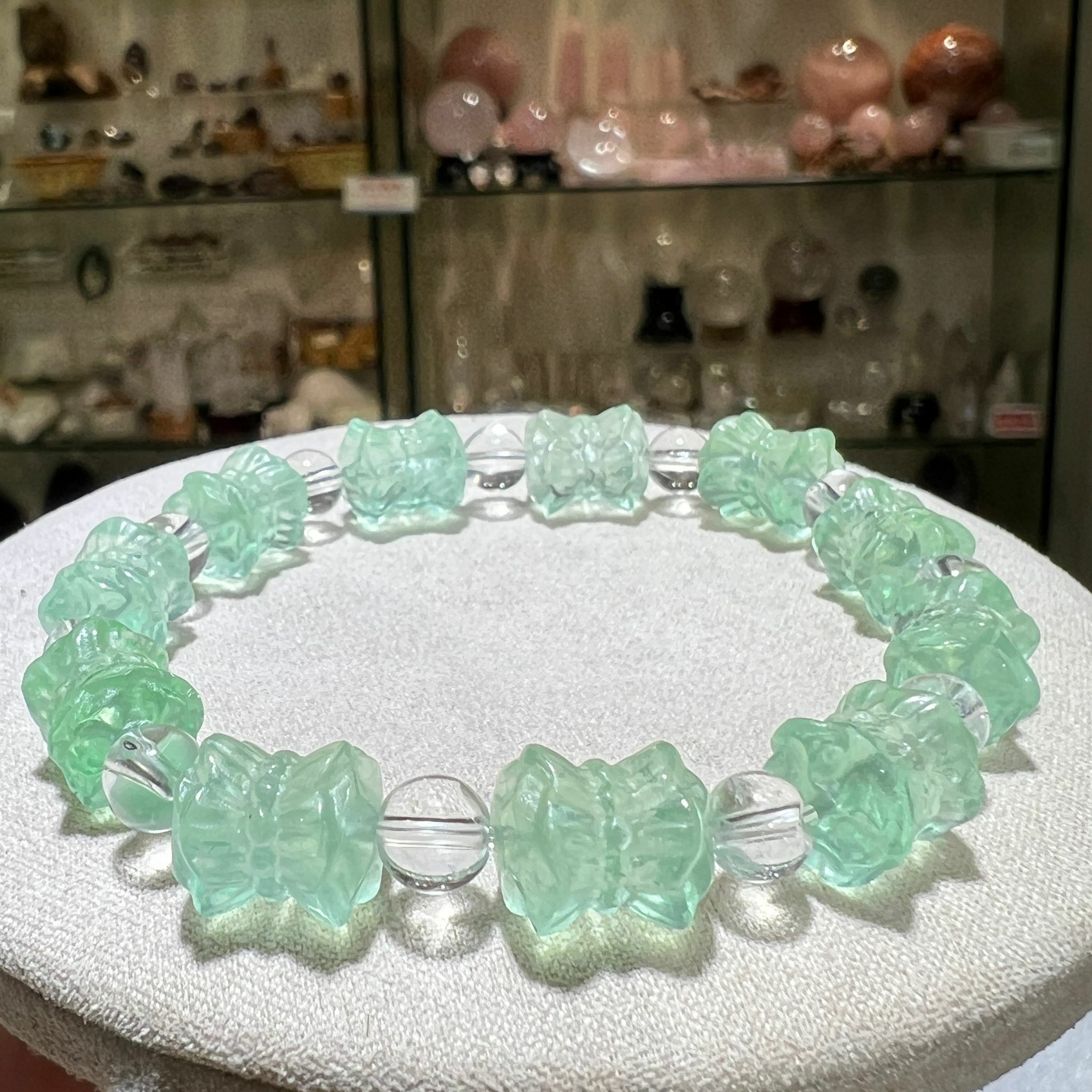 綠螢石 (雙蓮花)手串