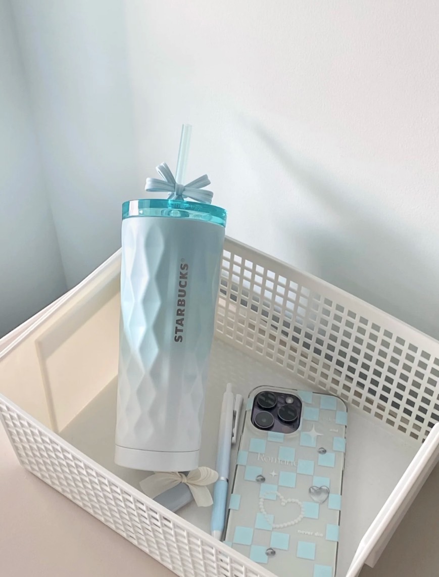 STARBUCKS 星巴克 冰藍芭蕾 漸變色 蝴蝶結 吸管杯 馬克杯 355ml