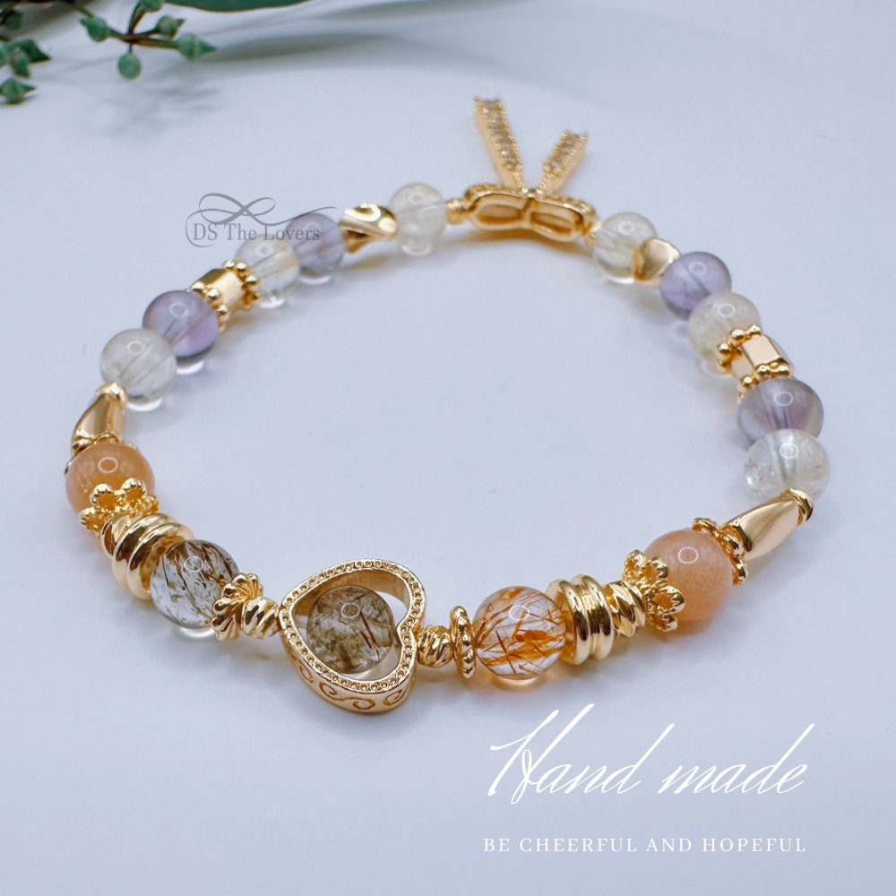 DS The Lovers 設計款 天然水晶『蝶舞金光』手鍊