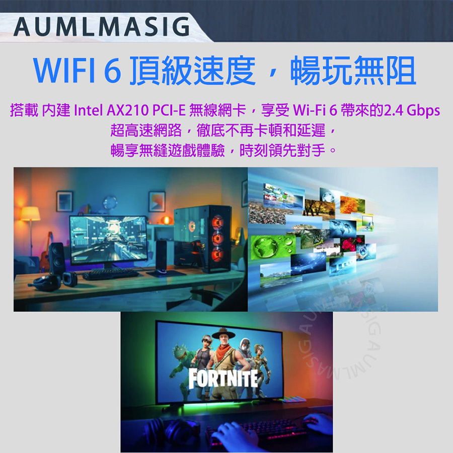 AUMLMASIG 桌上型電腦 內置pci-e無線網卡 WIFI6  INTEL 網路晶片  藍牙5.2 intel Gigabit Network Adapter