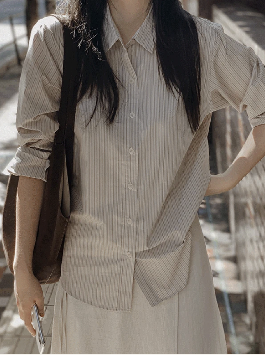 預訂｜SLOWAND #SLOWMADE Tone on Tone Stripe Shirt (3 Color)