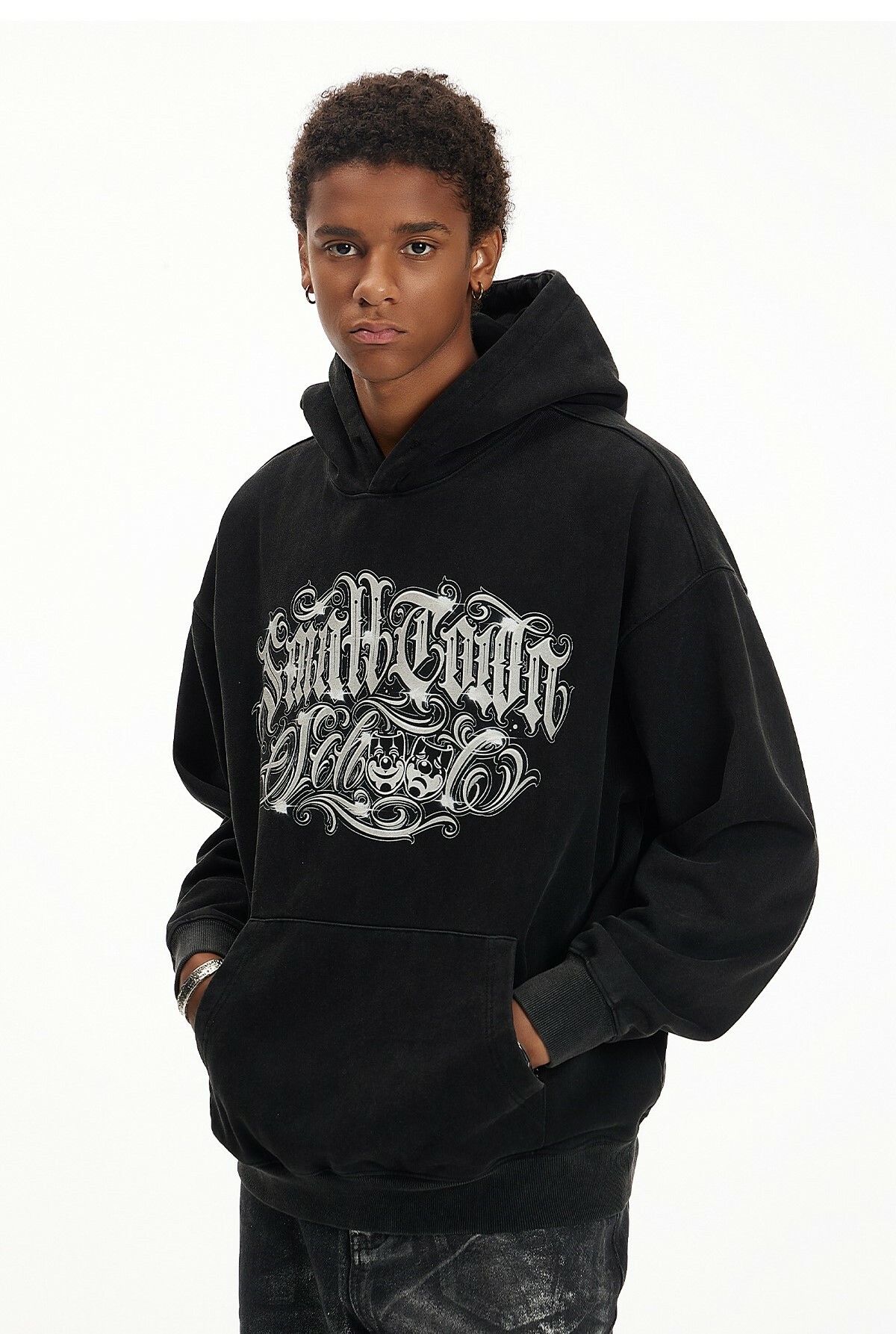 STK SmallTownKid Fiddy刺青師聯名 假面LOGO 帽T