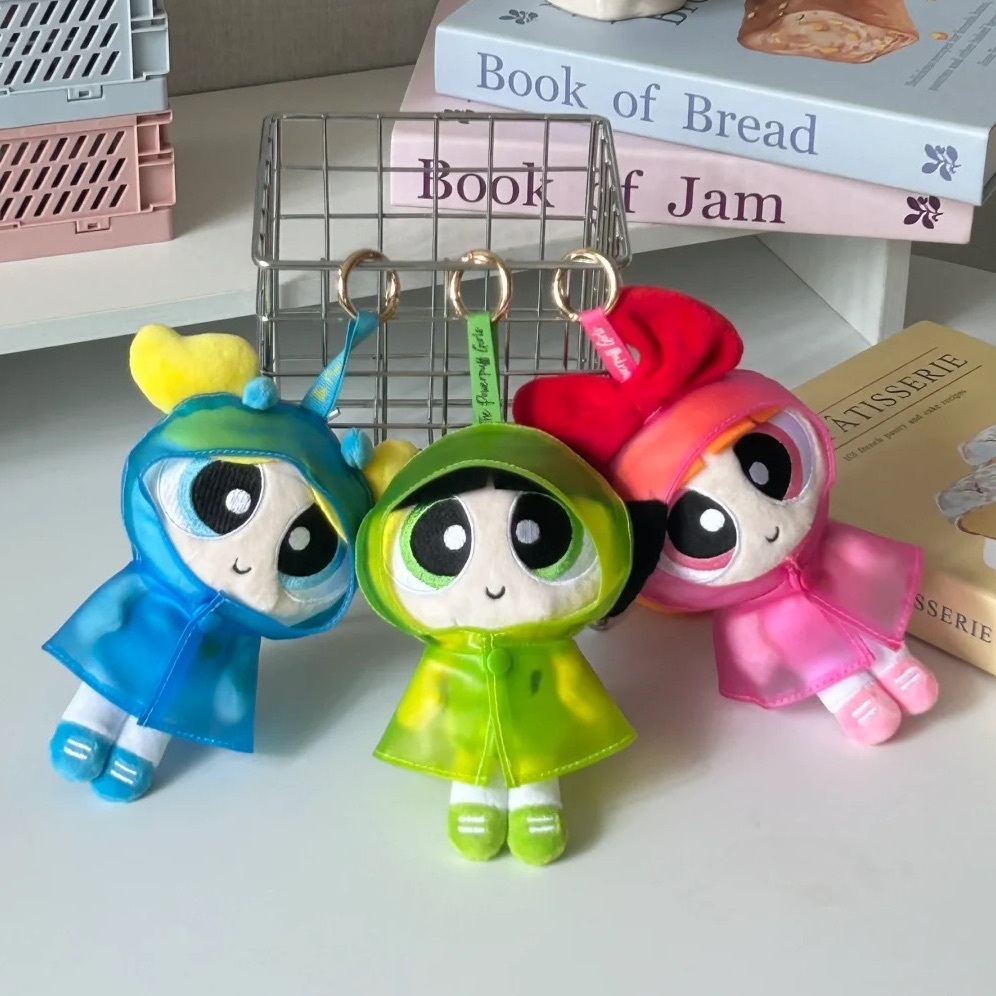 THE POWERPUFF GIRLS 飛天小女警 雨衣裝 吊飾 鑰匙圈 泡泡 花花 毛毛 官方正版授權 / 預購
