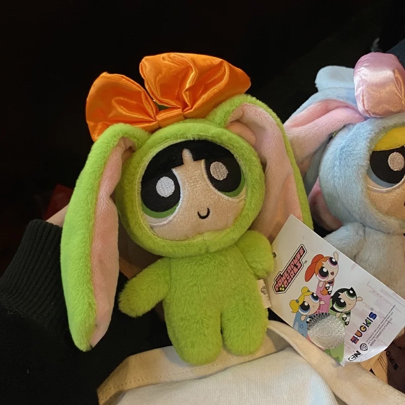 THE POWERPUFF GIRLS 飛天小女警 兔子裝 吊飾 鑰匙圈 泡泡 花花 毛毛 官方正版授權 / 預購