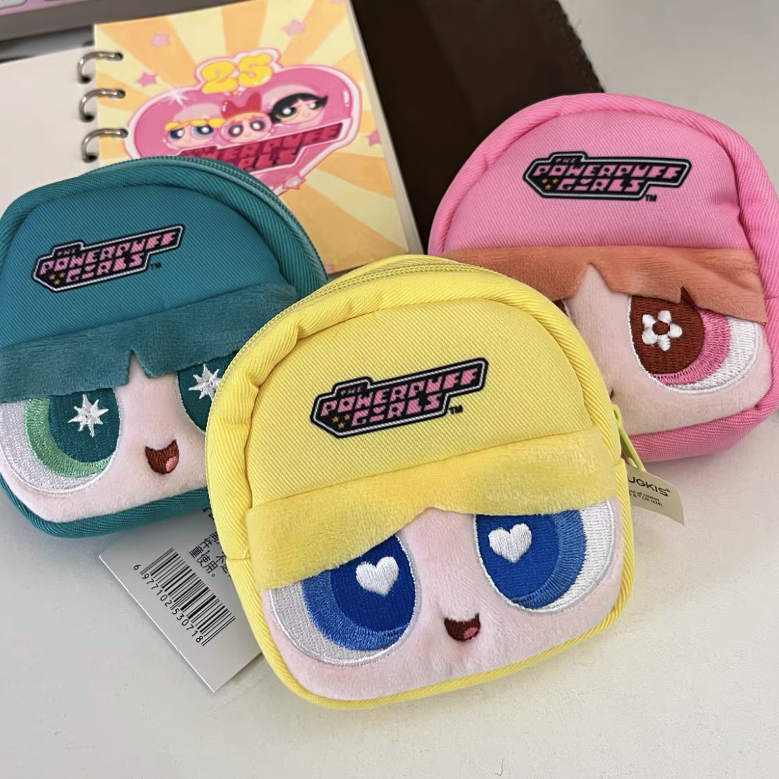 THE POWERPUFF GIRLS 飛天小女警 耳機包 零錢包 吊飾 鑰匙圈 泡泡 花花 毛毛 官方正版授權 / 預購