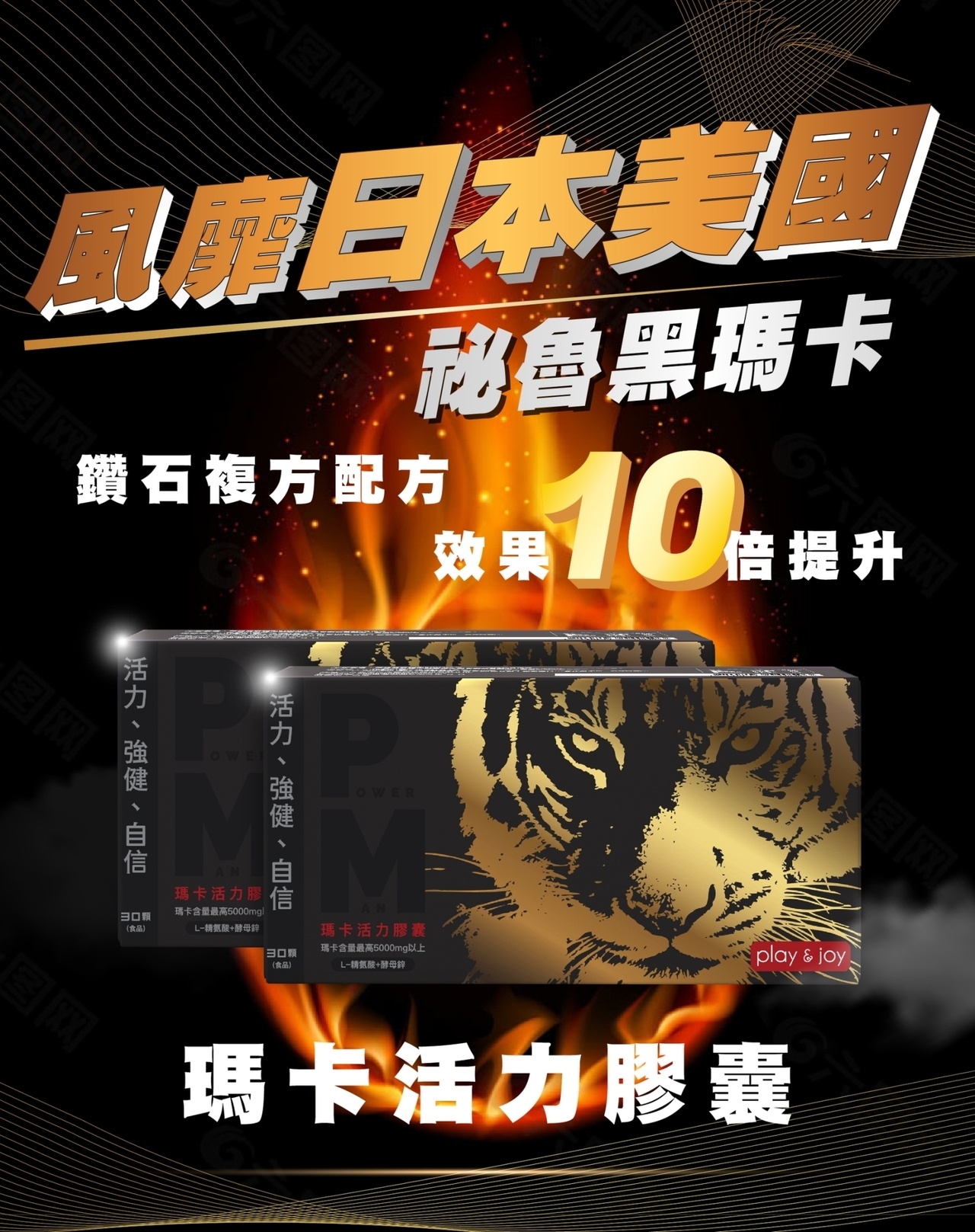 PLAY & JOY Powerman 瑪卡活力膠囊 30 粒