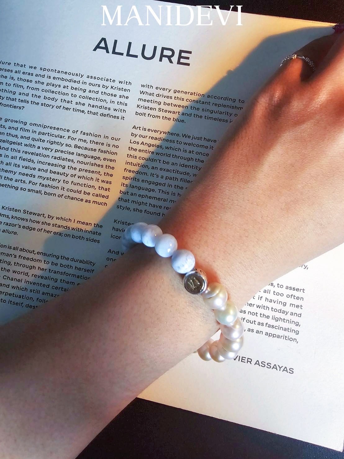 MD藍紋瑪瑙+粉珍珠（限量）