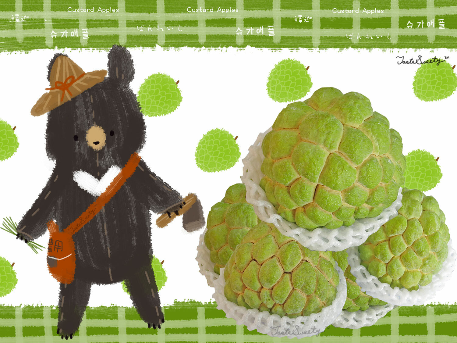 山林遠足熊臺東大目釋迦禮盒特級8-9粒5台斤裝(8-10台兩/粒)