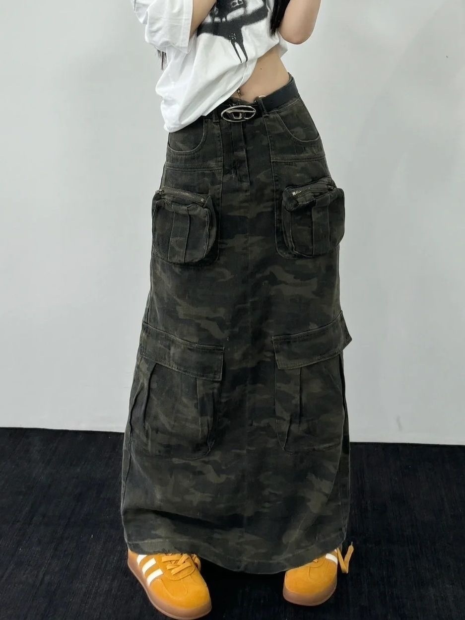 迷彩工裝裙