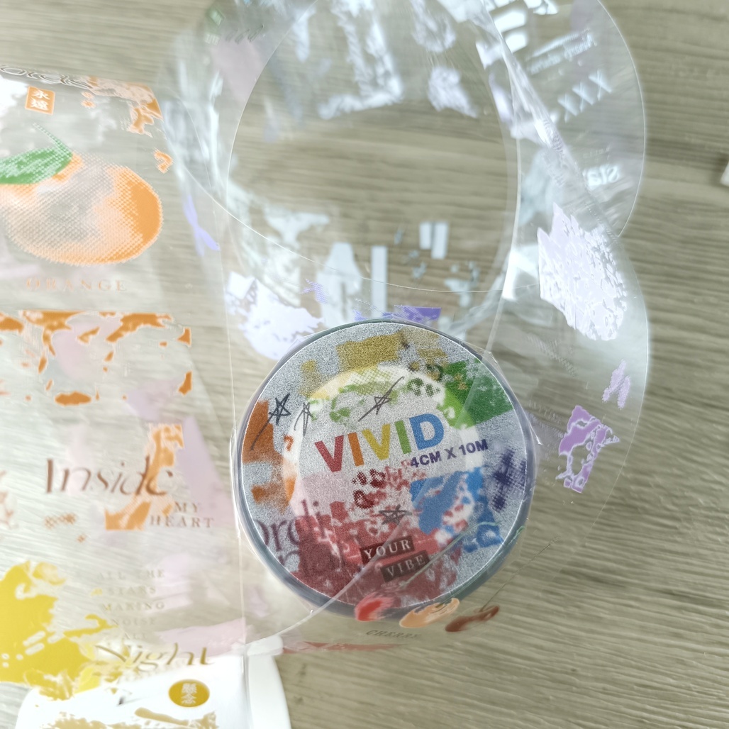 安安．Vivid 4cm亮面PET膠帶  <整捲/分裝>