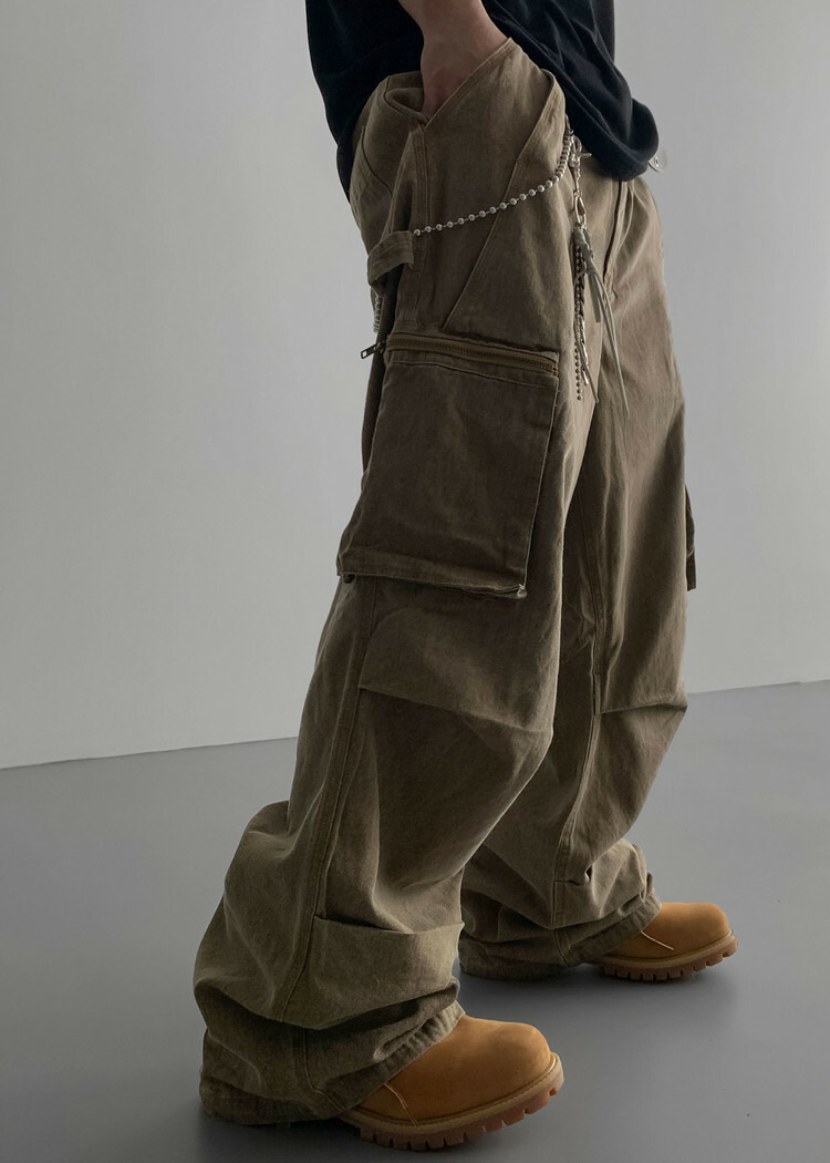 巴塞爾石洗工裝褲