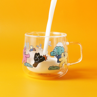 好玻餃貓聯名雙層玻璃杯