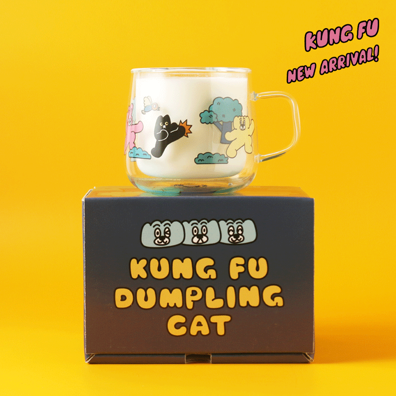 好玻餃貓聯名雙層玻璃杯