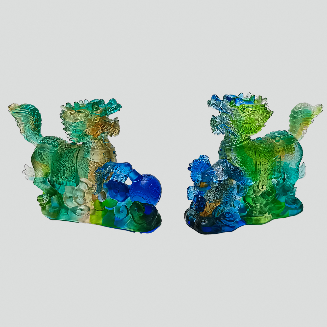 琉璃麒麟獻瑞招財擺飾｜好運財富加持 居家辦公風水推薦