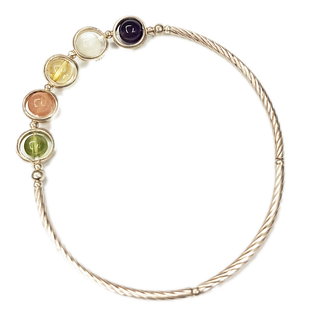 五行寶石水晶+925純銀手環 6公分【十方】148829