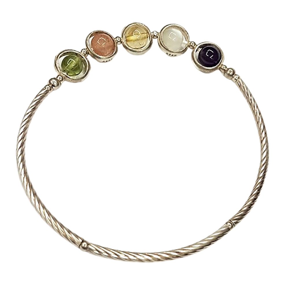 五行寶石水晶+925純銀手環 6公分【十方】148829