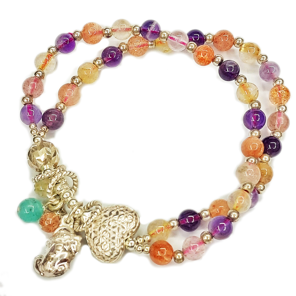 貔貅+925純銀愛心&超七手珠5mm【十方】148886