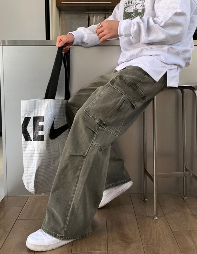 深染降落傘工裝褲