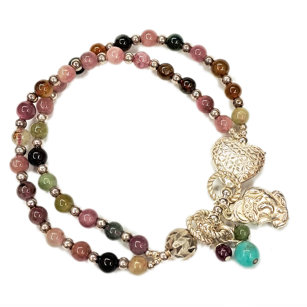 招財貔貅925銀+碧璽手珠5mm【十方】145026