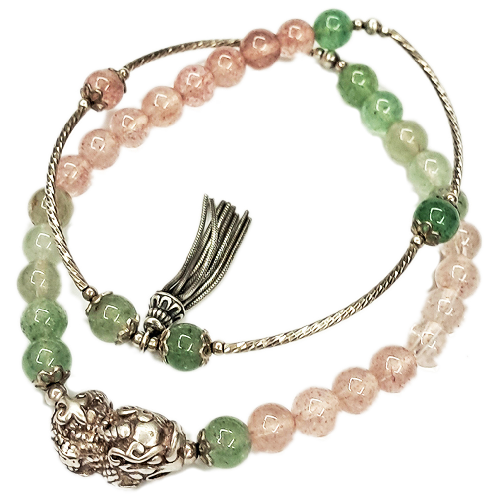 貔貅925純銀+草莓晶手珠5mm【十方】145540