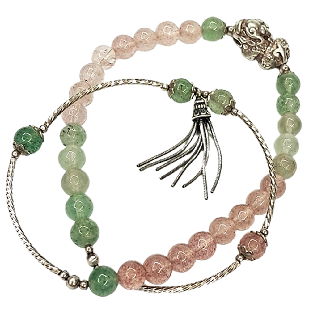 貔貅925純銀+草莓晶手珠5mm【十方】145540