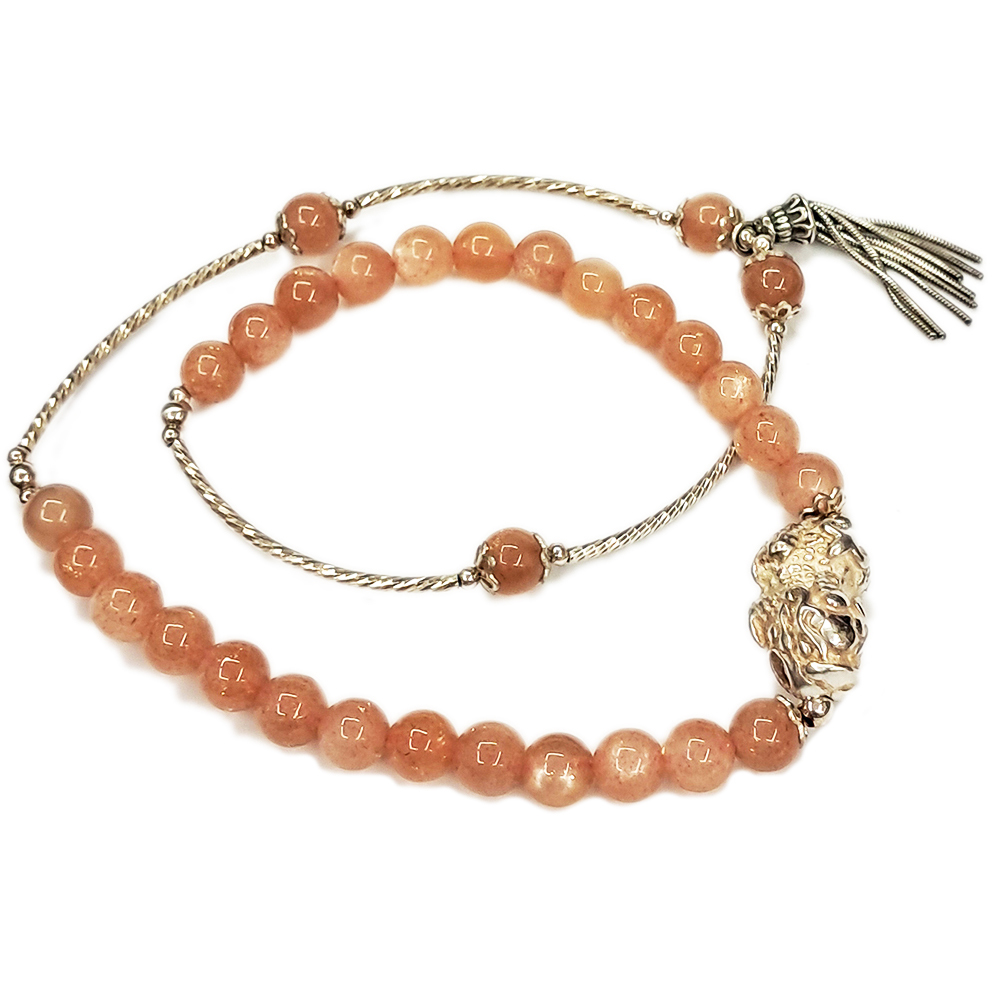 貔貅銀管純銀頂級太陽石手珠6mm【十方】145491