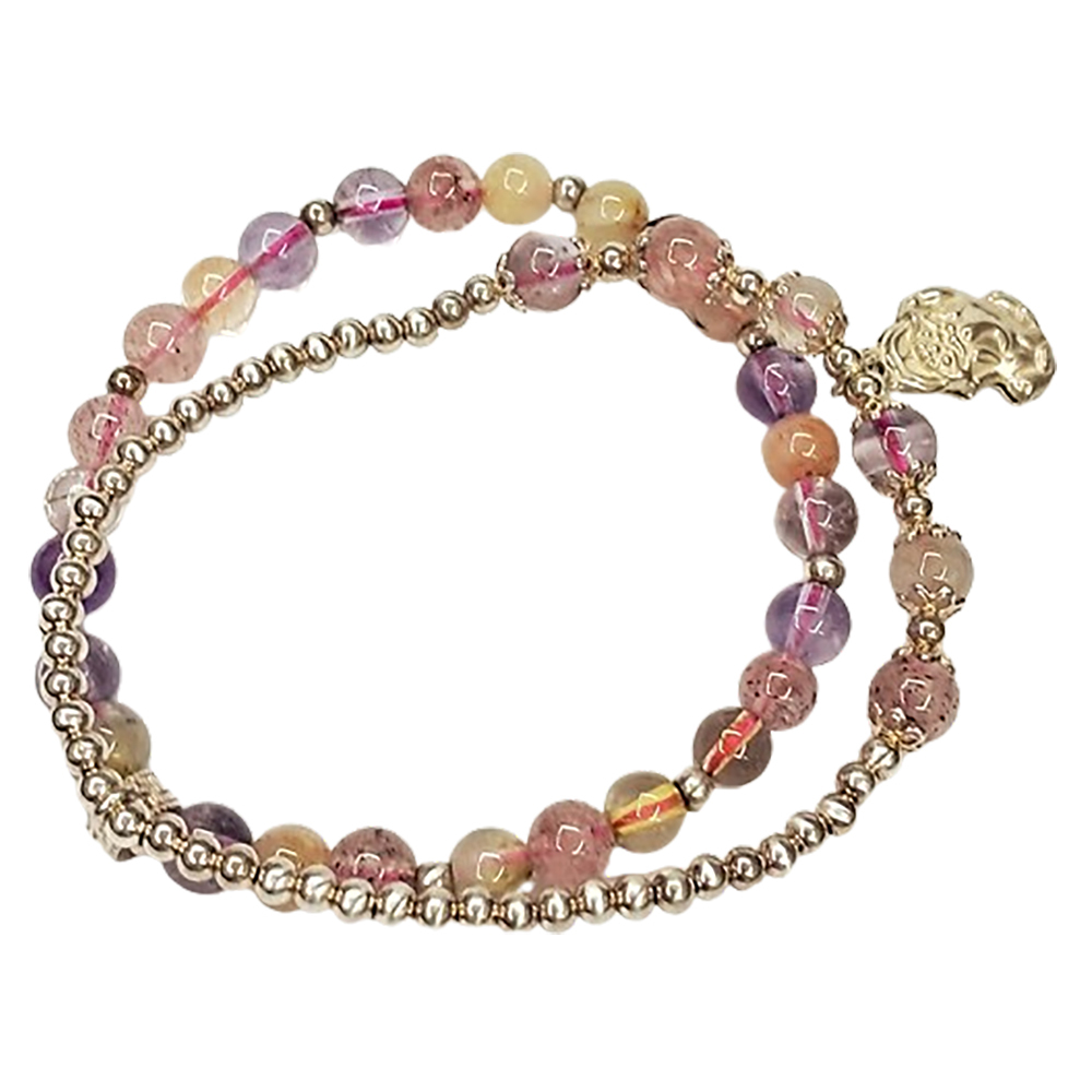 招財貔貅925銀+五彩水晶手珠6mm【十方】145028