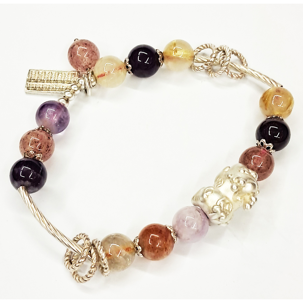 貔貅寶寶+925純銀算盤&超七手珠9mm【十方】148883