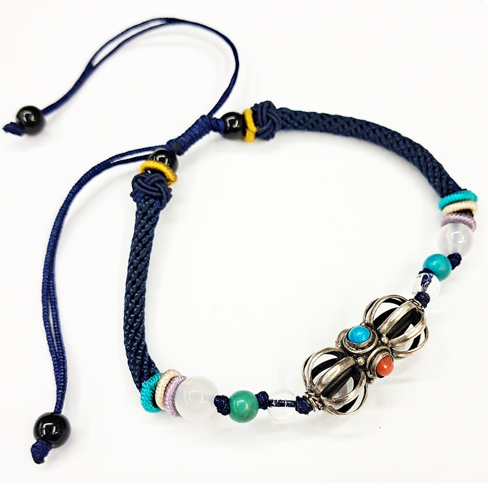 金剛杵{純銀}中國結 手鍊【十方】151369