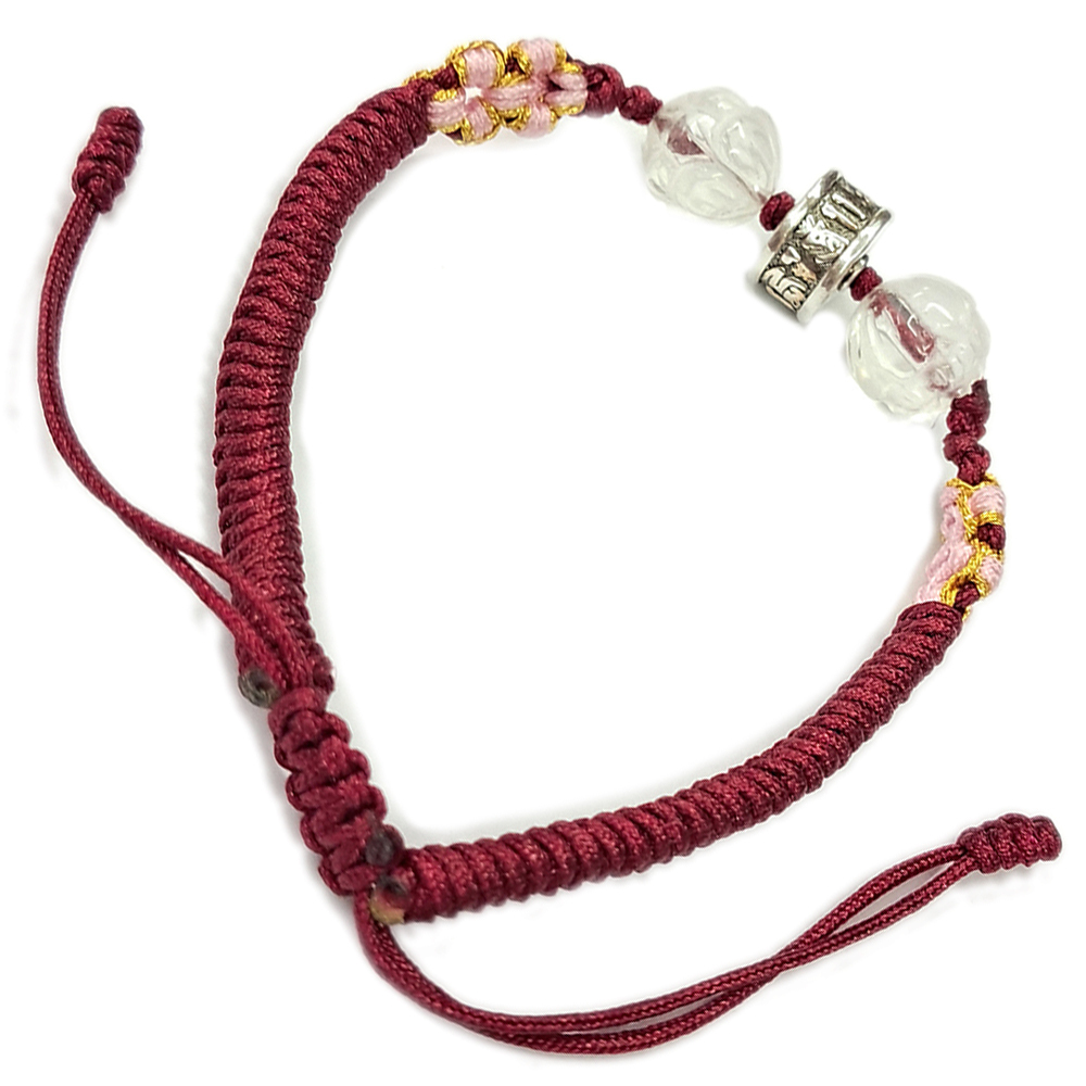 轉經輪{純銀}&水晶蓮花中國結手鍊【十方】151704