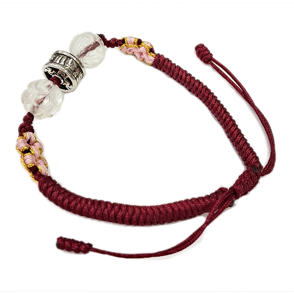 轉經輪{純銀}&水晶蓮花中國結手鍊【十方】151704