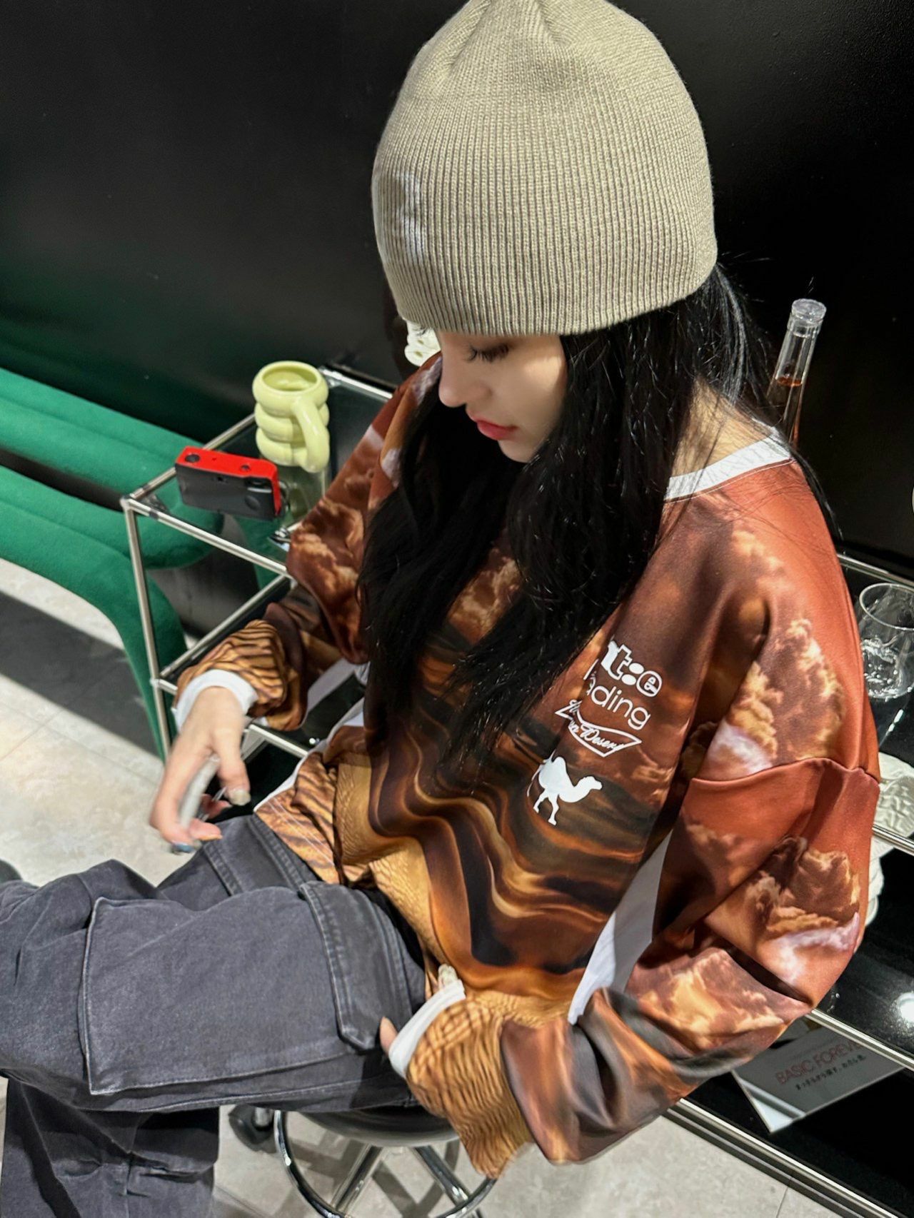 風景圖案長袖衫 T4528