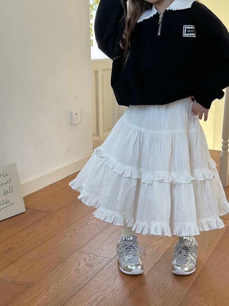全棉大裙擺層次蛋糕裙