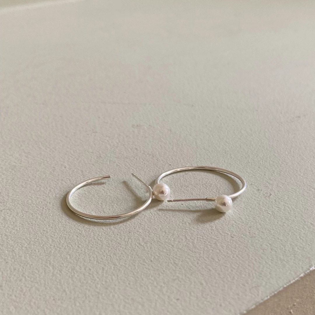 925 silver-Pearl wreath Earrings