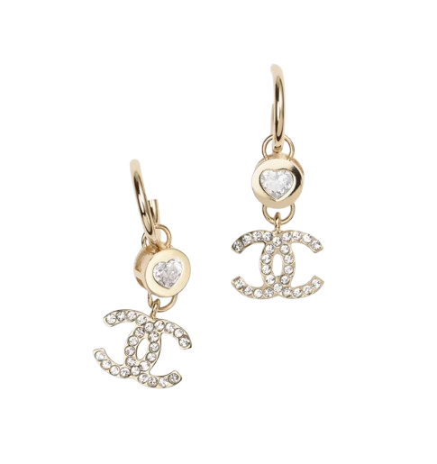 CHANEL 吊墜耳環 金屬及水晶